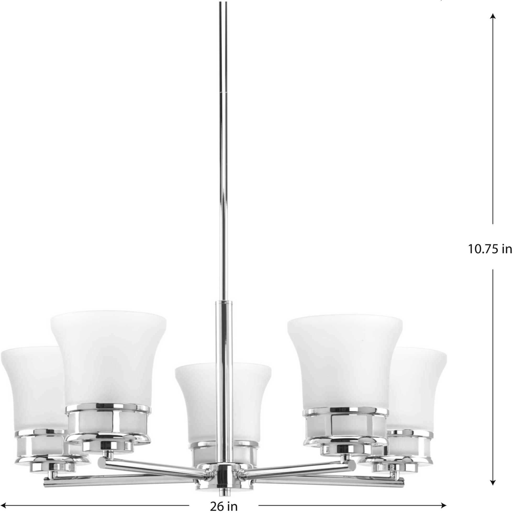 Read 5 Light 26 inch Polished Chrome Chandelier Ceiling Light