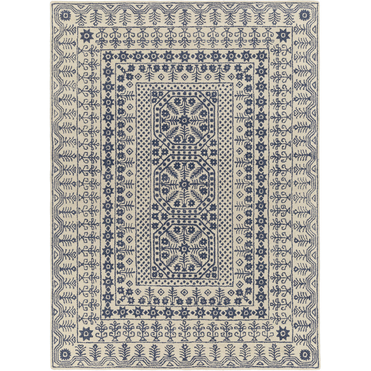 Hendrick 132 X 96 inch Blue Rug, Rectangle