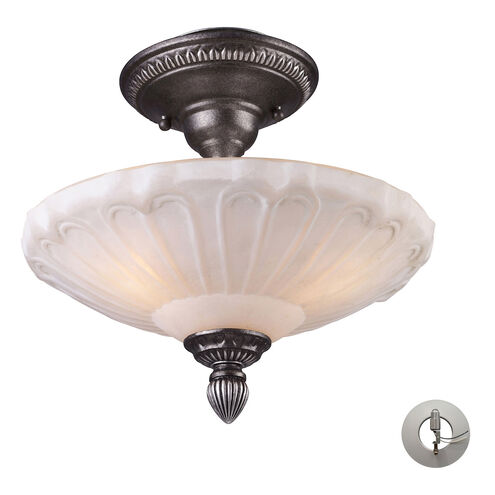 Hamlet 3 Light 12 inch Dark Silver Semi Flush Mount Ceiling Light