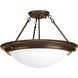 Tucker 3 Light 19.38 inch Antique Bronze Semi-Flush Mount Ceiling Light