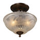 Hamlet 3 Light 11 inch Golden Bronze Semi Flush Mount Ceiling Light