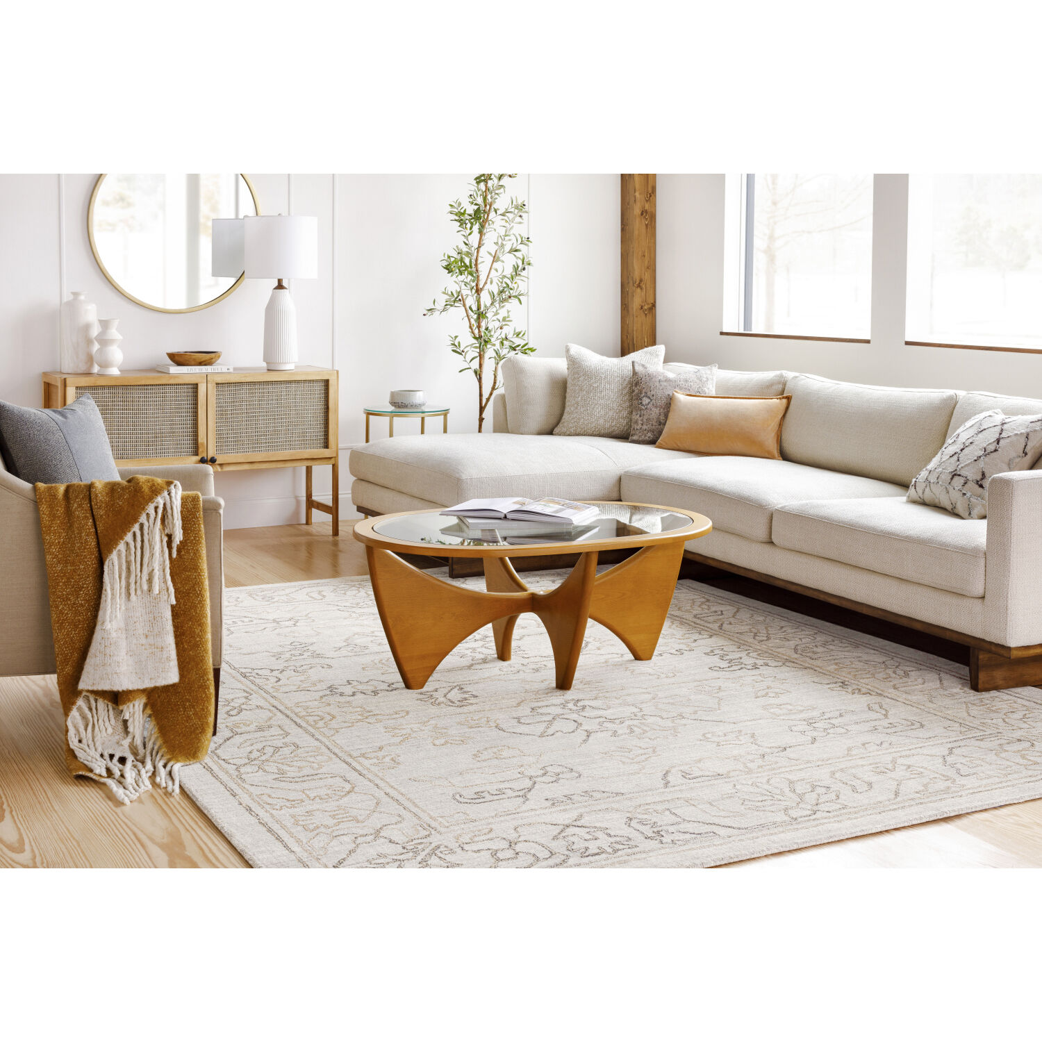 Estelle 36 X 24 inch Light Gray Rug, Rectangle