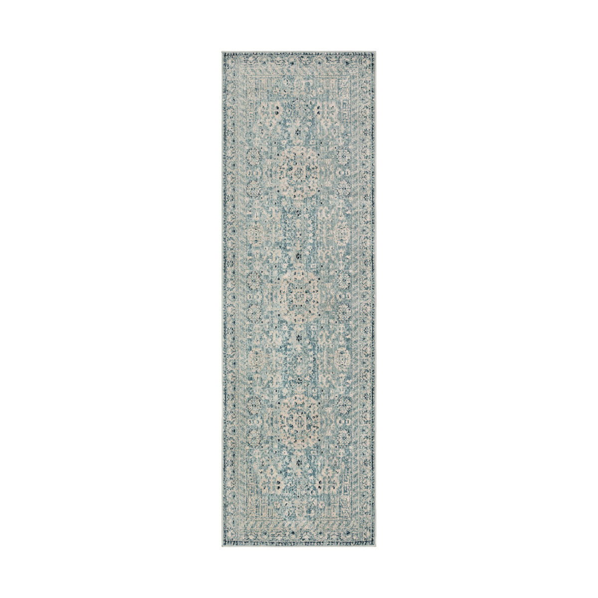Isaac 59 X 31 inch Medium Gray/Ivory/Teal/Navy Rugs, Rectangle