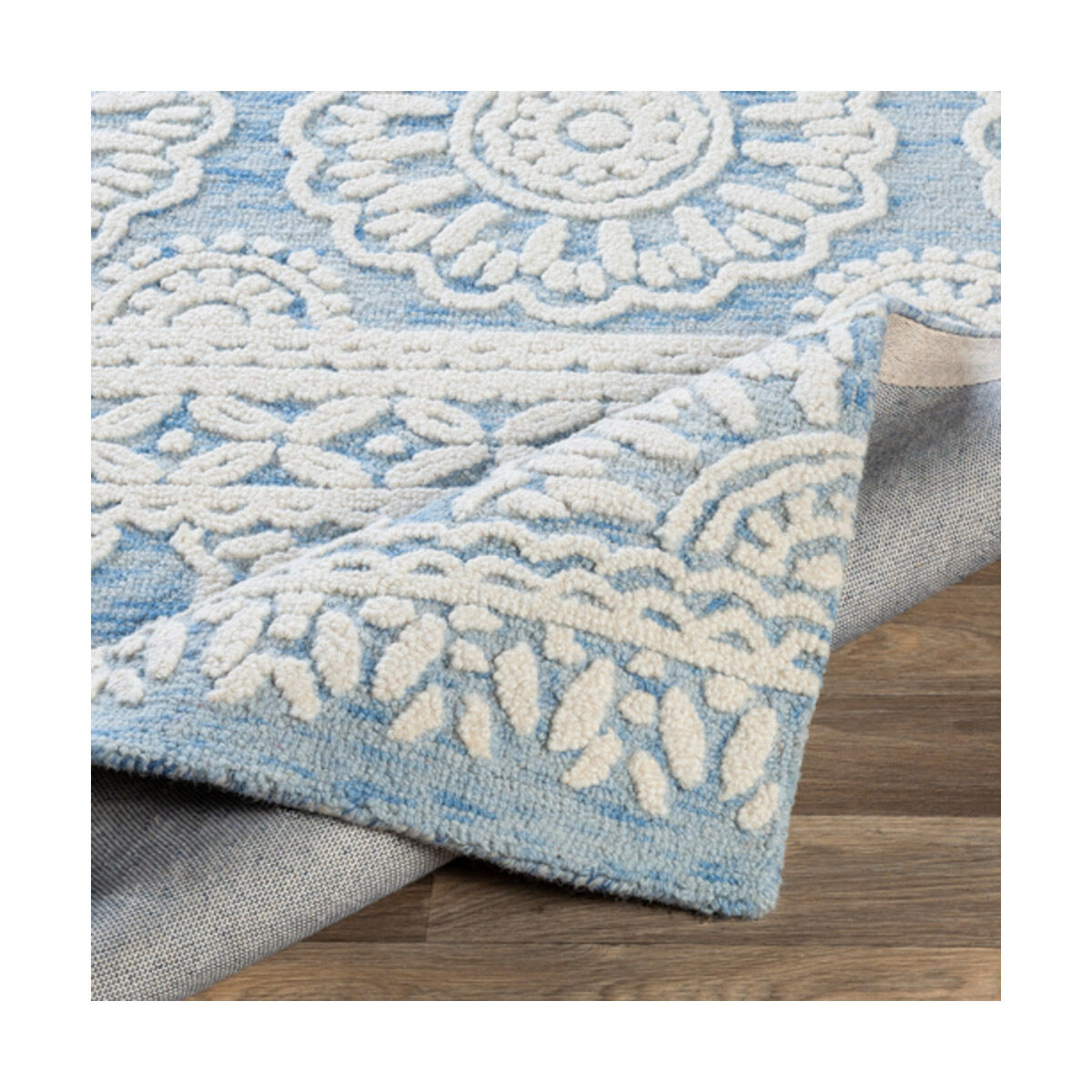 Scott 90 X 60 inch Denim/Ivory Rugs