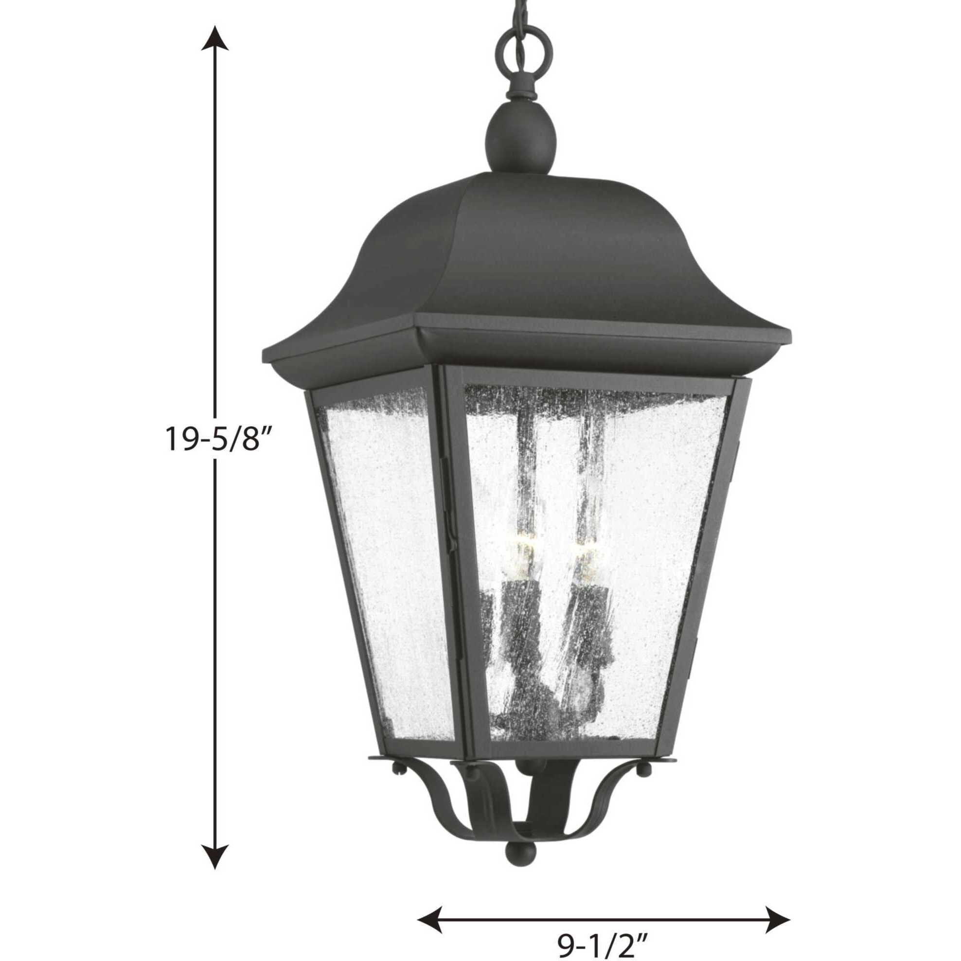 Orman 3 Light 9.5 inch Textured Black Outdoor Hanging Lantern, Design Series