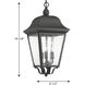 Orman 3 Light 9.5 inch Textured Black Outdoor Hanging Lantern, Design Series