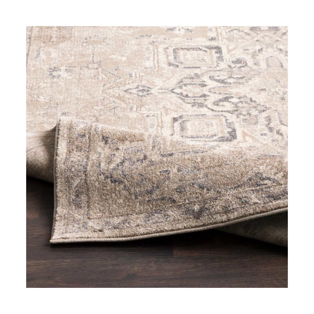 Napea 96 X 61 inch Camel/Charcoal/Cream/Medium Gray/Dark Brown Rugs, Rectangle