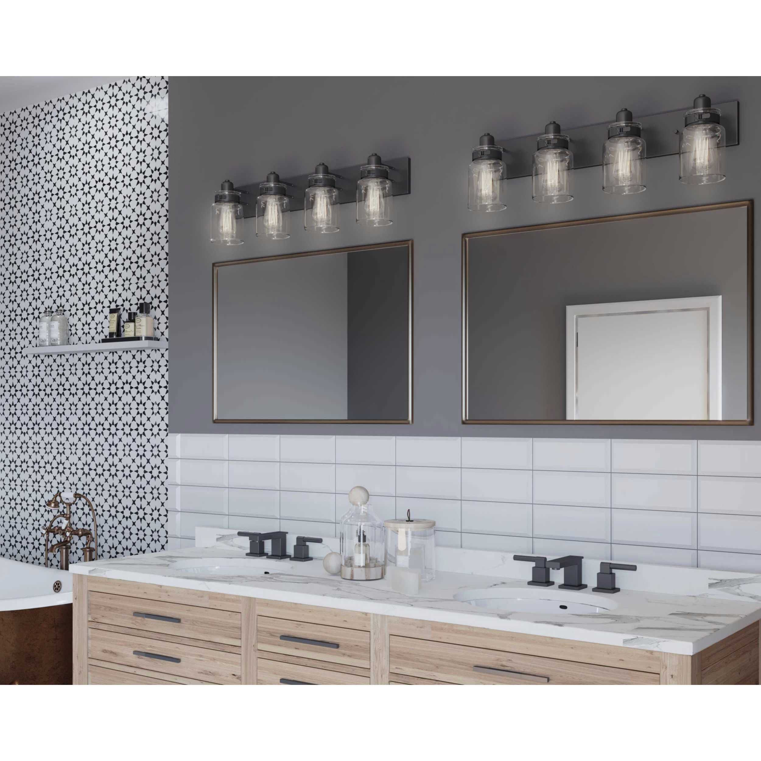 Buckley 4 Light 30 inch Antique Bronze Bath Vanity Wall Light