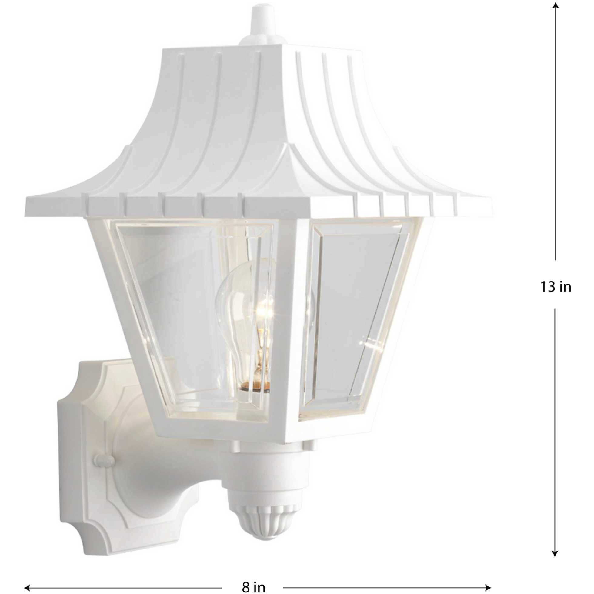 Season 1 Light 13 inch White Outdoor Wall Lantern