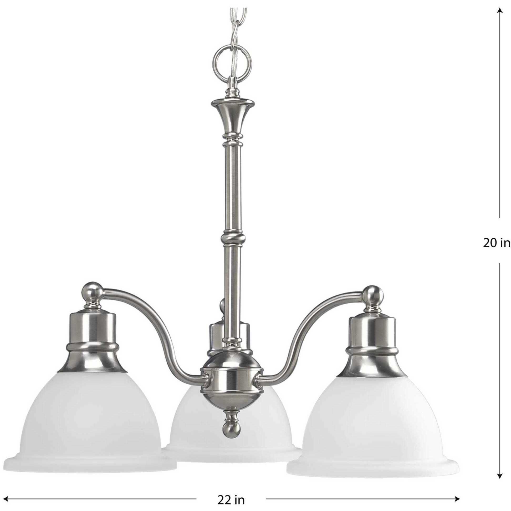 Beacher 3 Light 22 inch Brushed Nickel Chandelier Ceiling Light