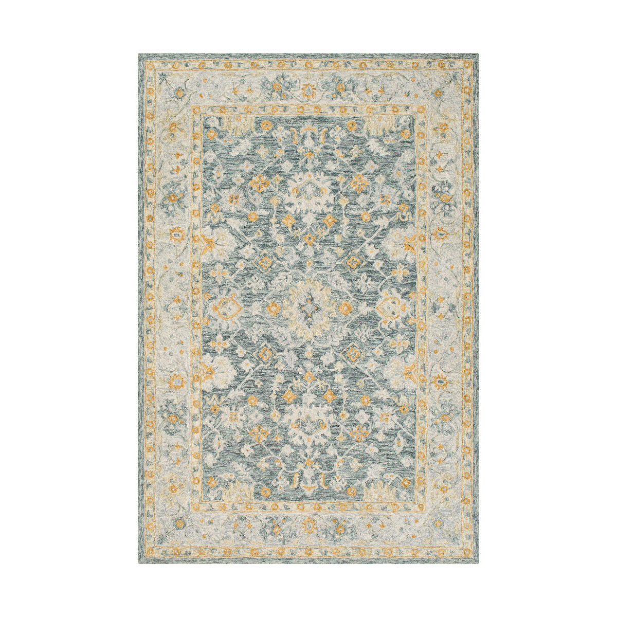 Jocosa 36 X 24 inch Dark Green/Sea Foam/Khaki/Tan/Ice Blue Rugs, Rectangle