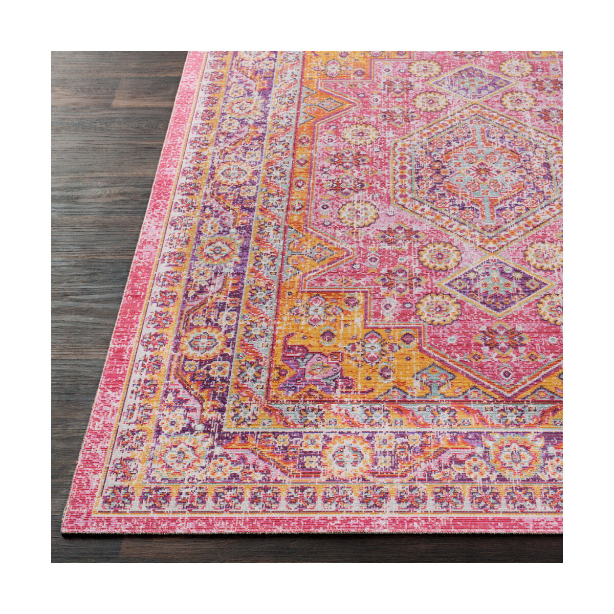 Thora 94 X 36 inch Bright Pink Indoor Runner, Runner