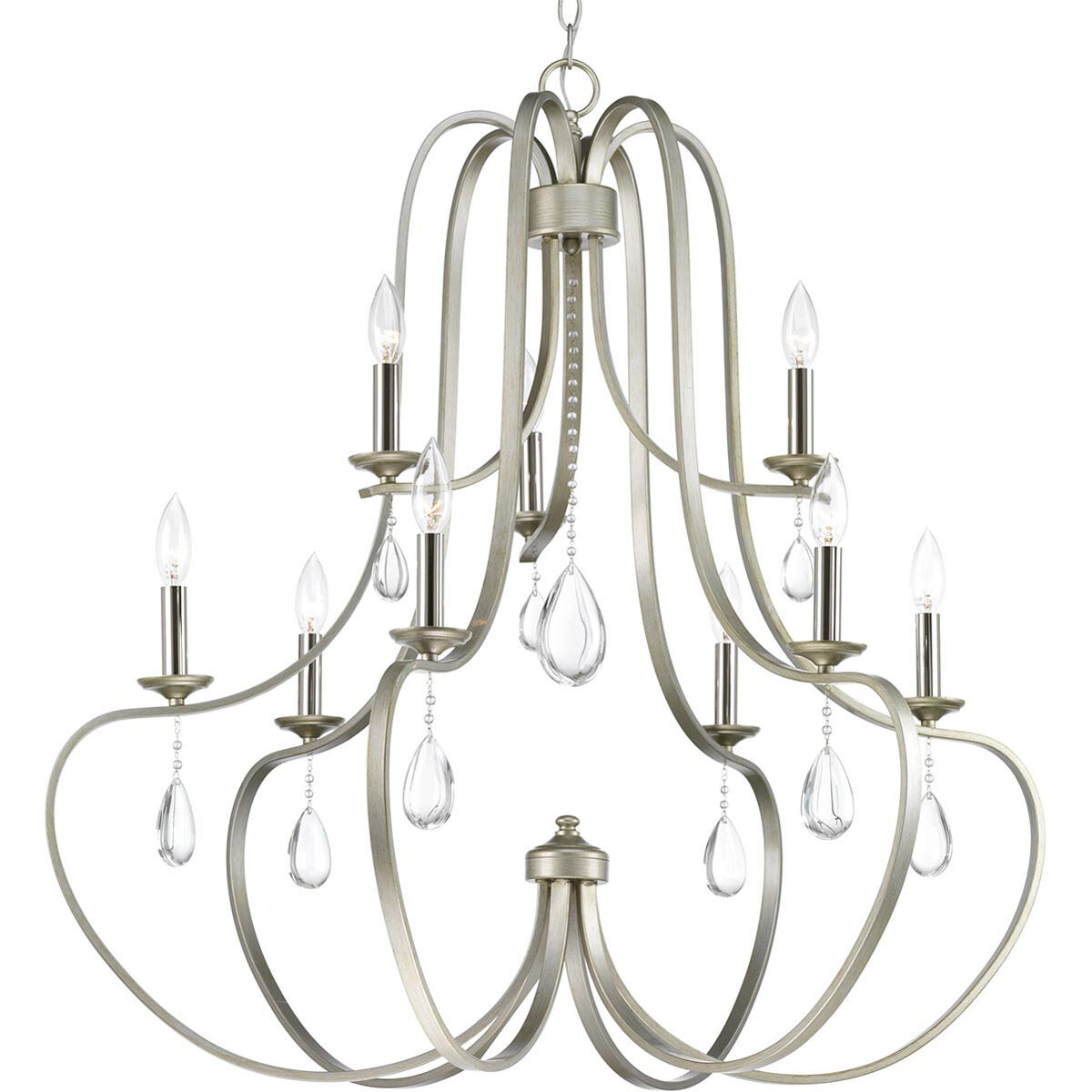 Kenley 9 Light 34 inch Silver Ridge Chandelier Ceiling Light