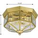 Petronella 3 Light 9.75 inch Polished Brass Flush Mount Ceiling Light