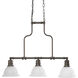 Beacher 3 Light 31.94 inch Antique Bronze Linear Chandelier Ceiling Light
