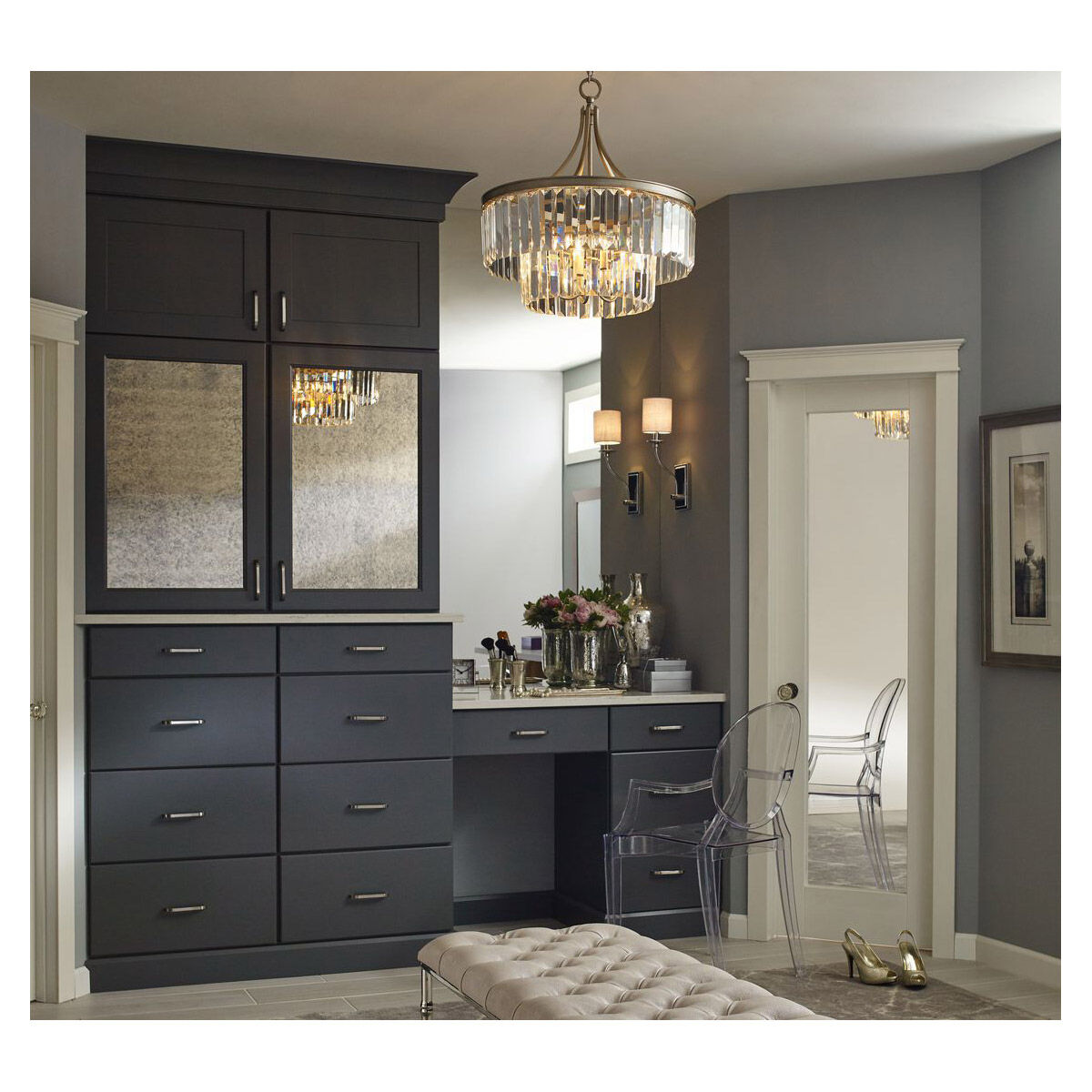 Benedict 6 Light 28 inch Silver Ridge Pendant Ceiling Light, Design Series