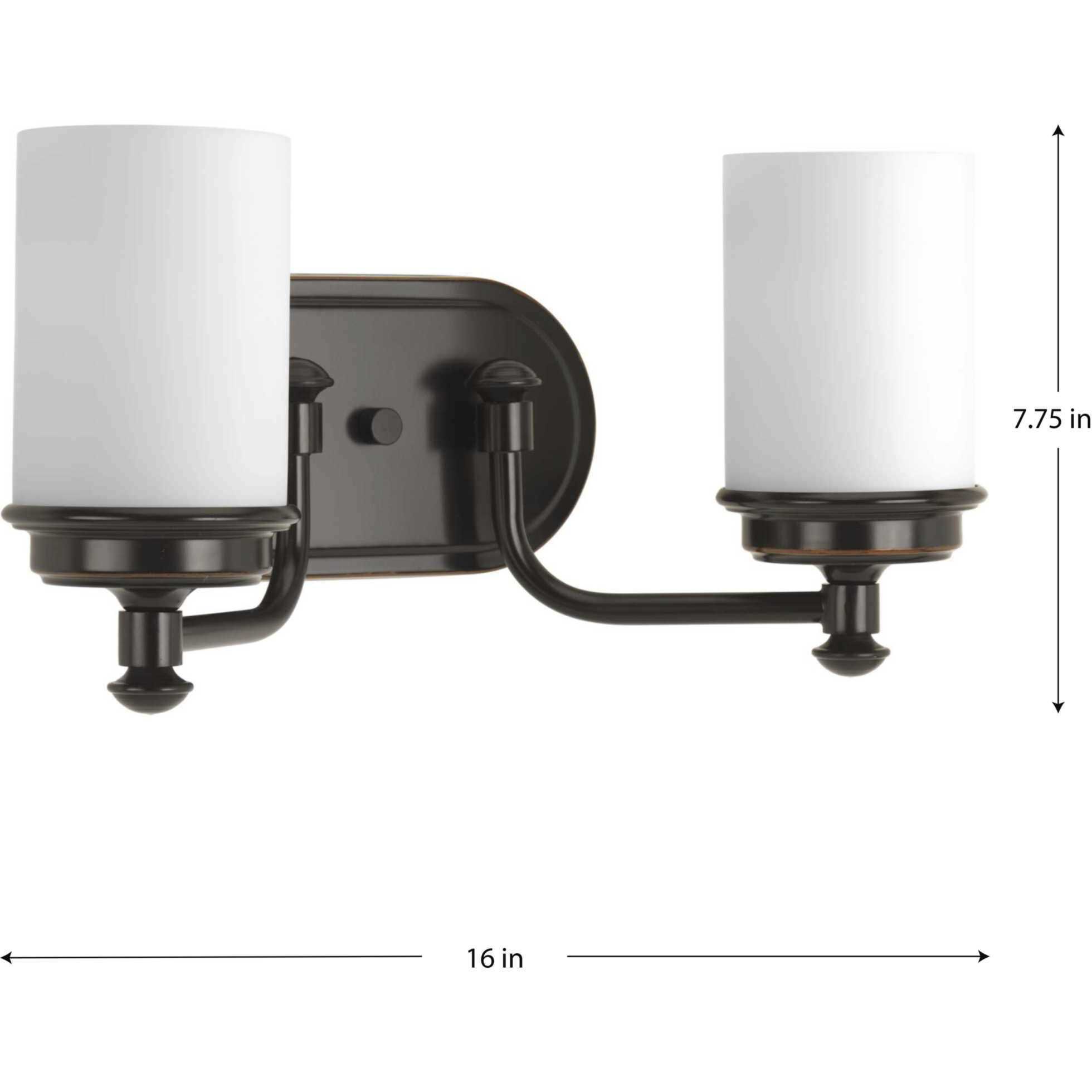 Folsham 2 Light 16 inch Rubbed Bronze Bath Vanity Wall Light, Design Series