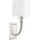 Corky 1 Light 5.63 inch Brushed Nickel Wall Sconce Wall Light, Design Series