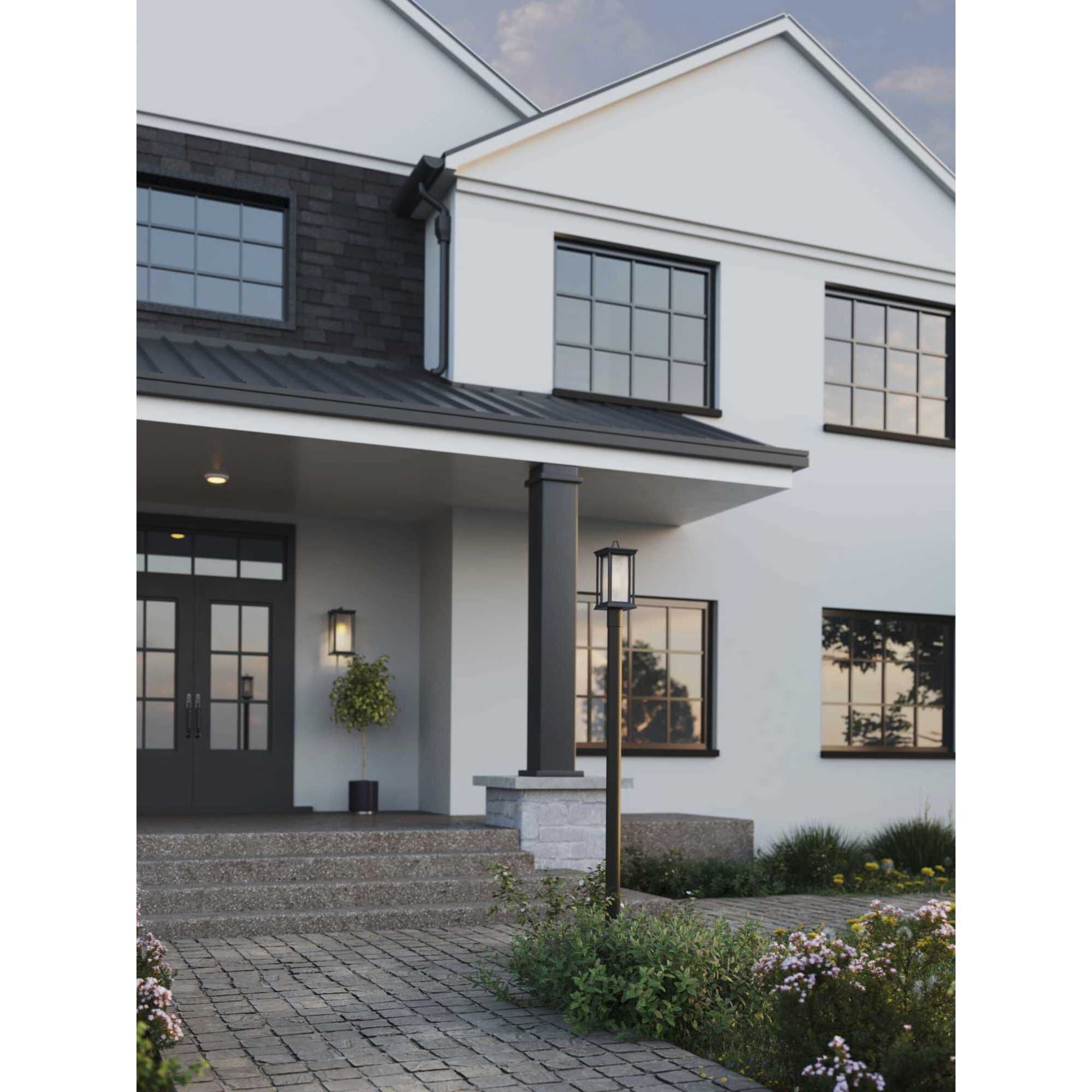 Leticia 1 Light 18 inch Textured Black Outdoor Wall Lantern, Large