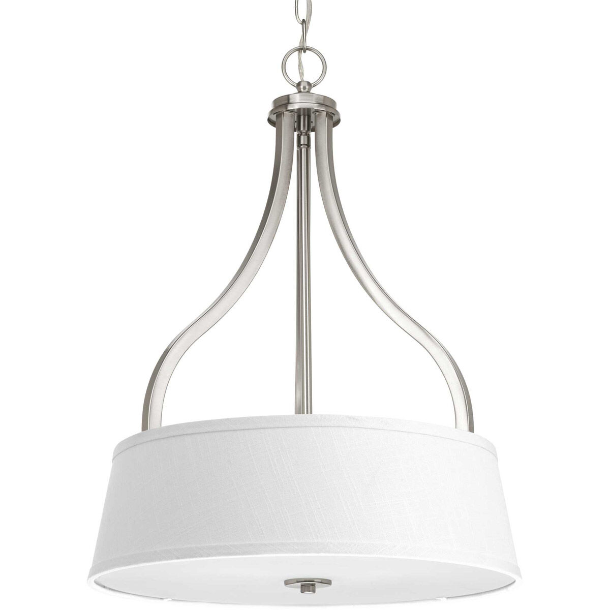 Jay 3 Light 18.13 inch Brushed Nickel Inverted Pendant Ceiling Light