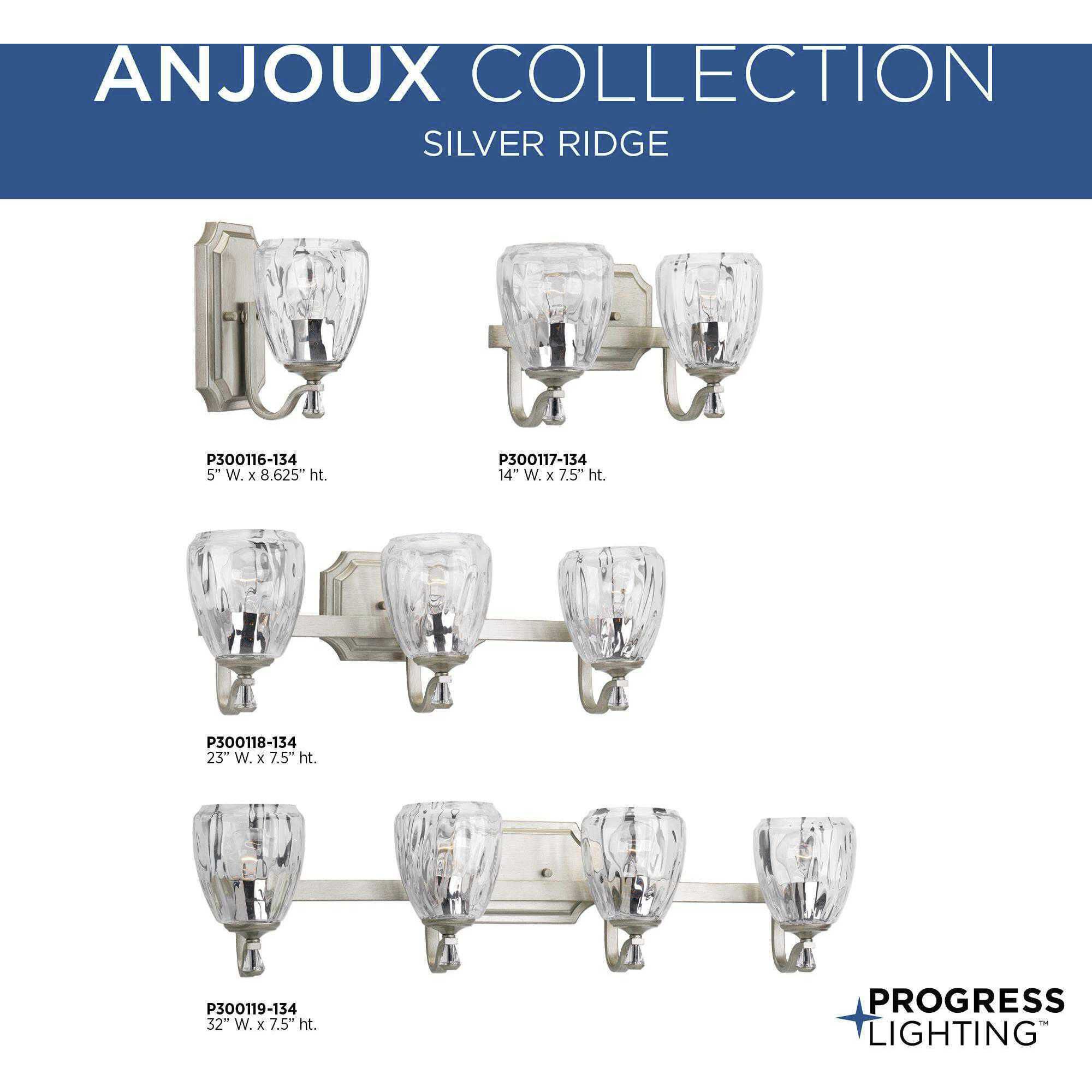 Kenley 1 Light 5 inch Silver Ridge Bath Vanity Wall Light