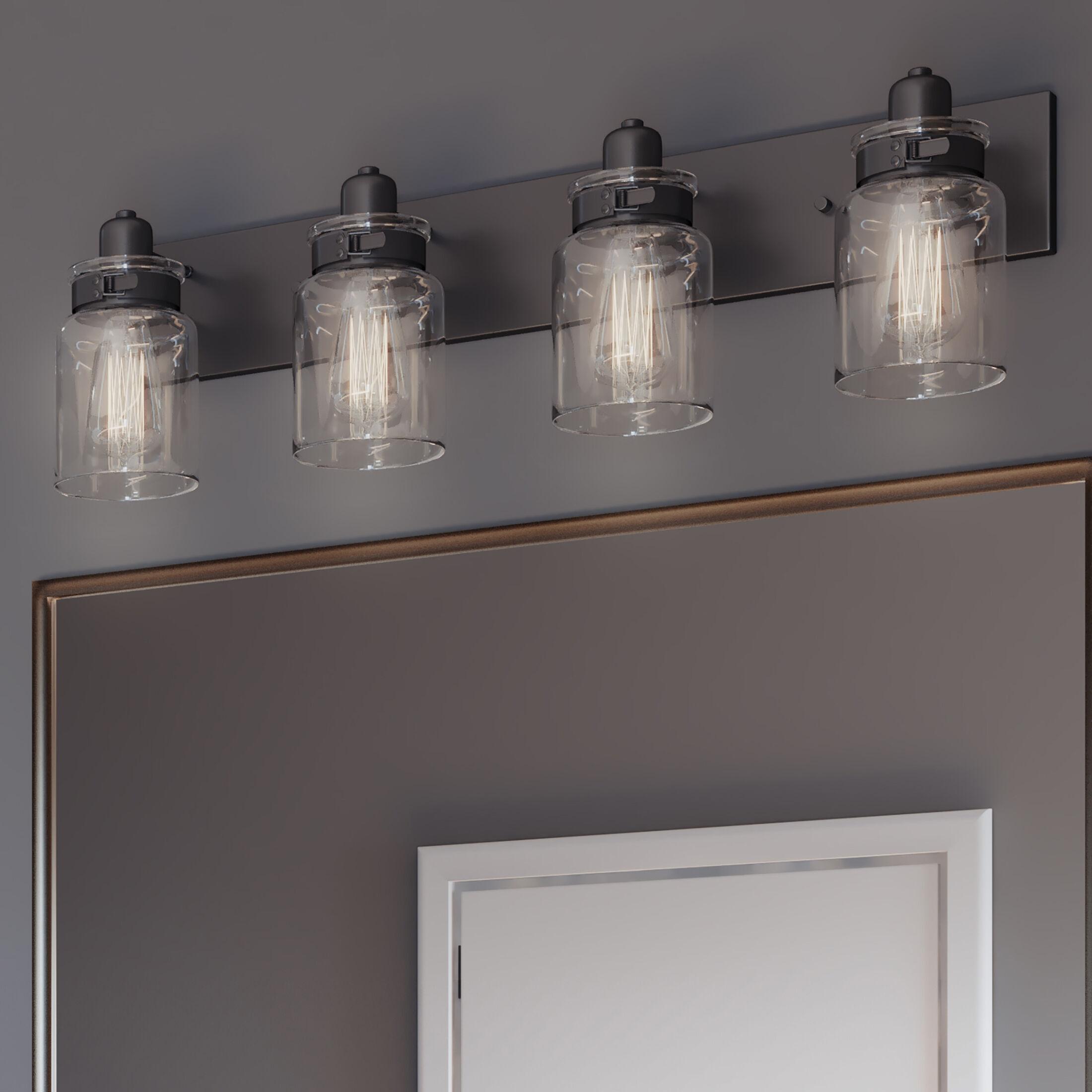 Buckley 4 Light 30 inch Antique Bronze Bath Vanity Wall Light