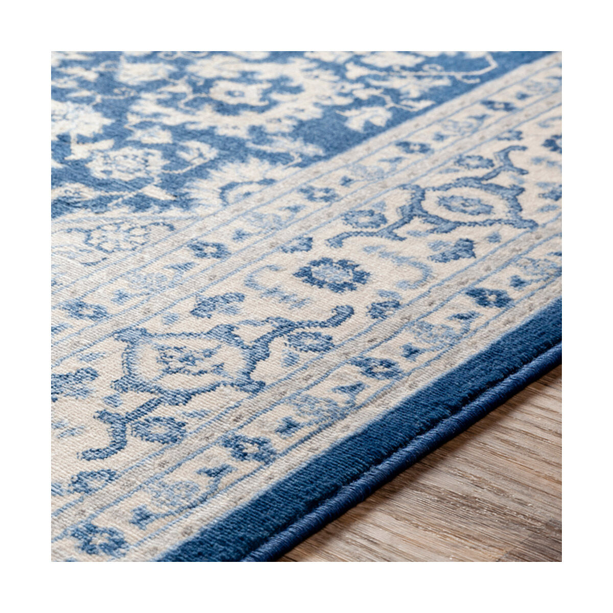 Creighton 87 X 63 inch Navy/Bright Blue/Cream/Silver Gray/Medium Gray Rugs