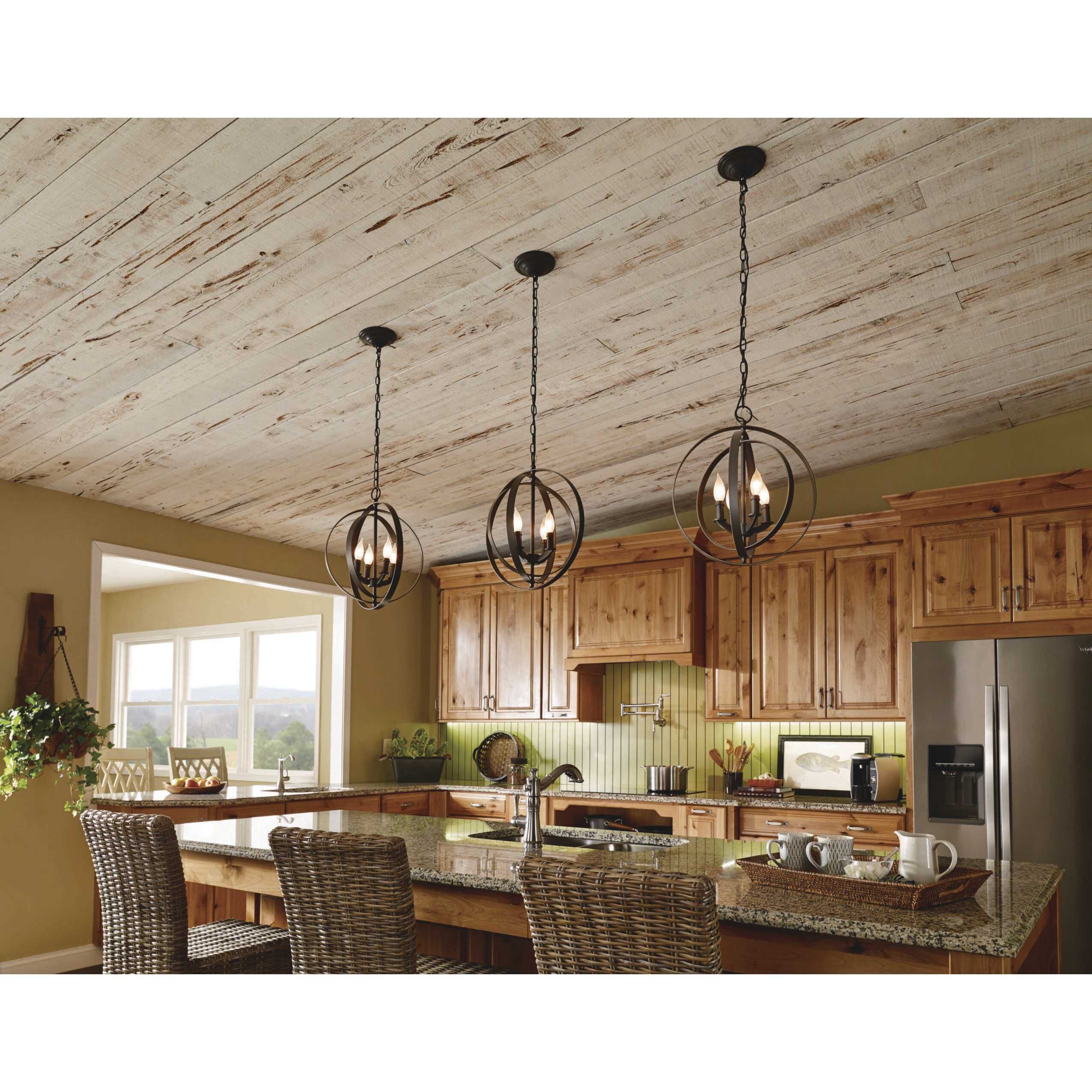 Buster 4 Light 16 inch Antique Bronze Foyer Pendant Ceiling Light