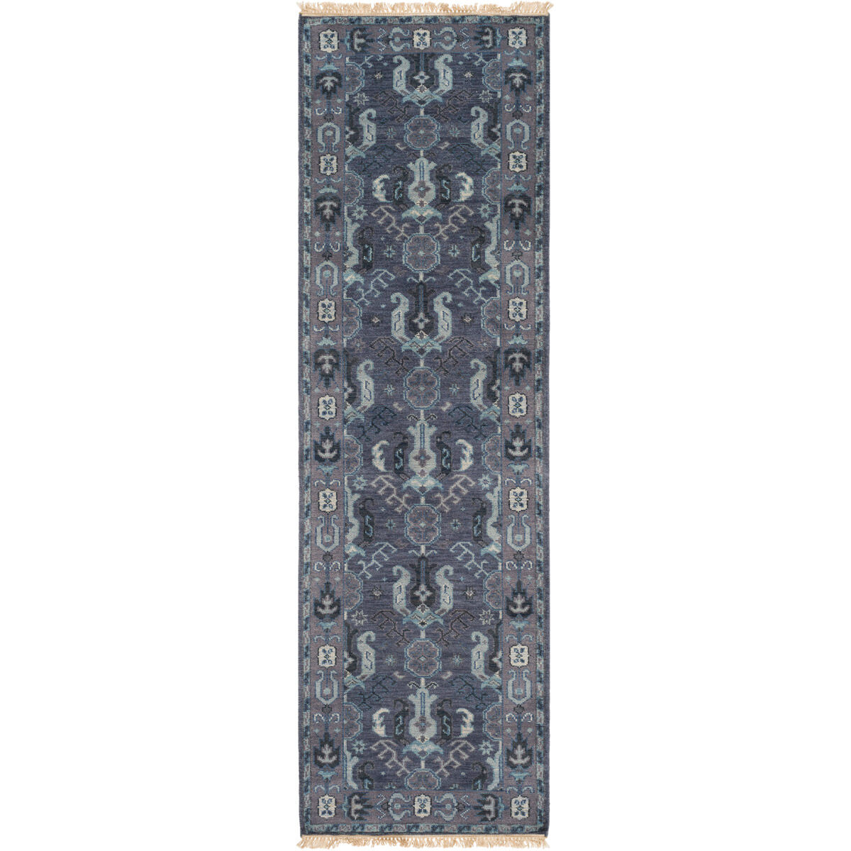 Douglas 36 X 24 inch Navy/Dark Purple/Aqua/Pale Blue Rugs, Wool