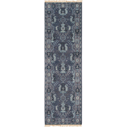 Douglas 36 X 24 inch Navy/Dark Purple/Aqua/Pale Blue Rugs, Wool
