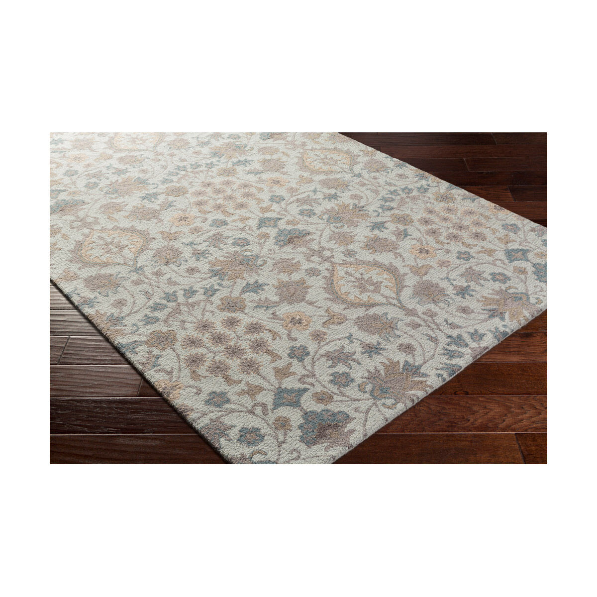 Susan 120 X 96 inch Light Gray/Mauve/Dark Blue/Taupe Rugs, Wool
