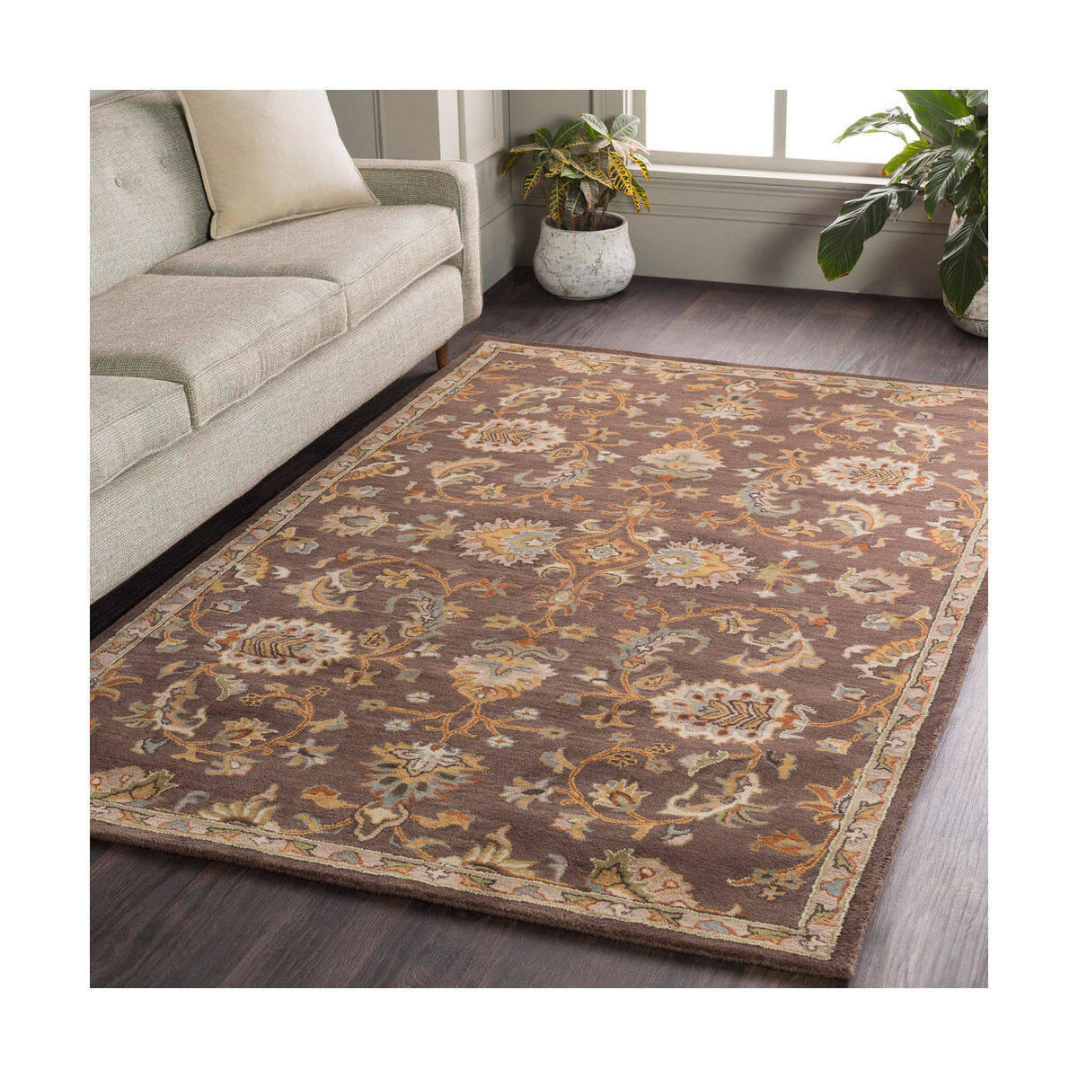 Arlo 42 X 42 inch Dark Brown/Camel/Ivory/Olive/Teal/Mustard Rugs, Round