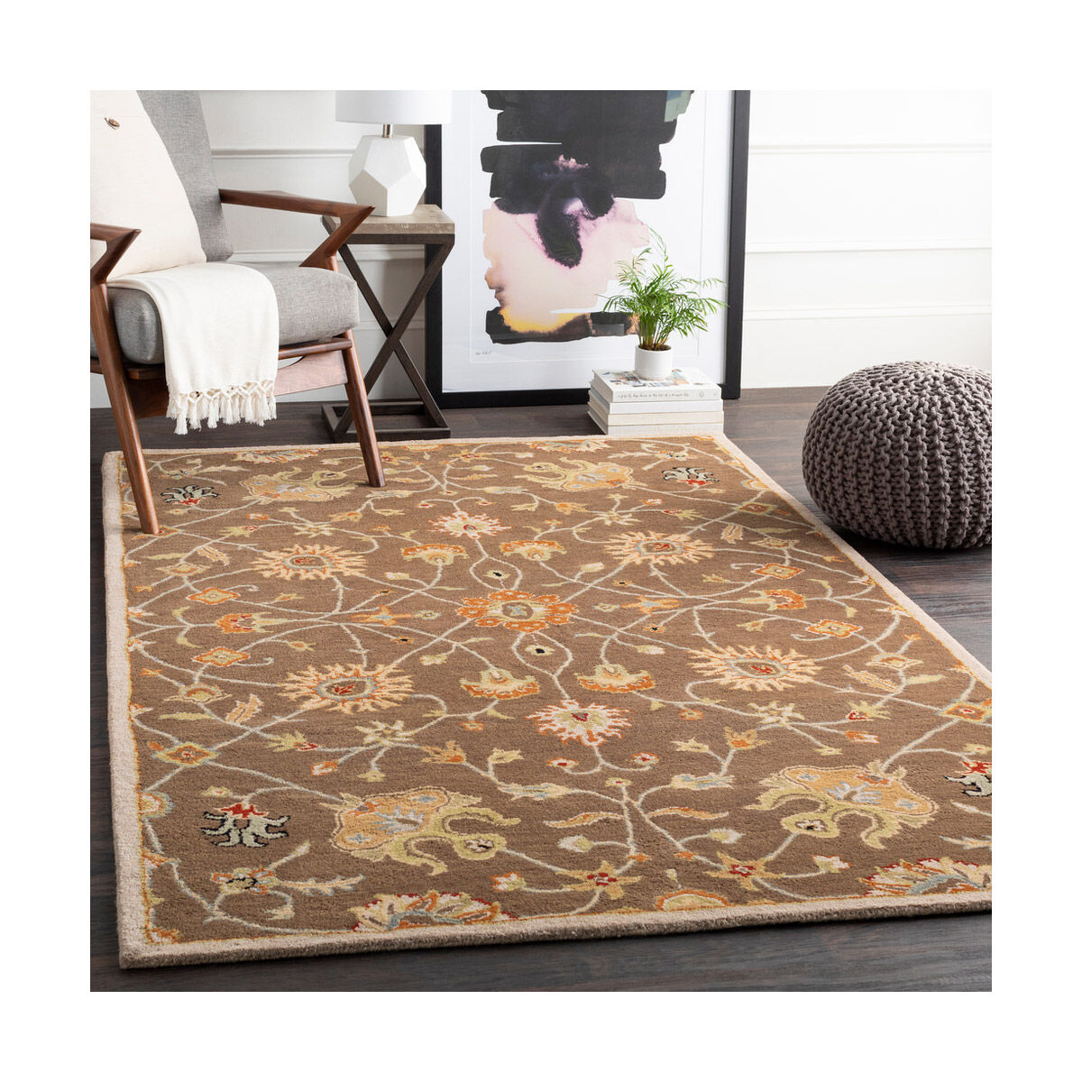 Edda 180 X 144 inch Dark Brown/Tan/Rust/Black/Khaki/Camel/Olive/Wood Rugs, Wool