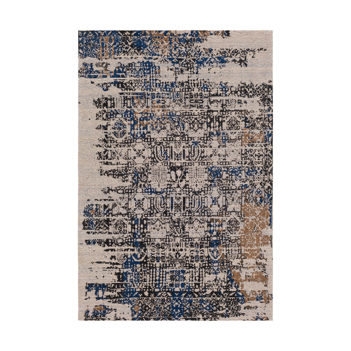 Javan 36 X 24 inch Navy/Charcoal/Camel/Ivory/Denim Rugs, Rectangle