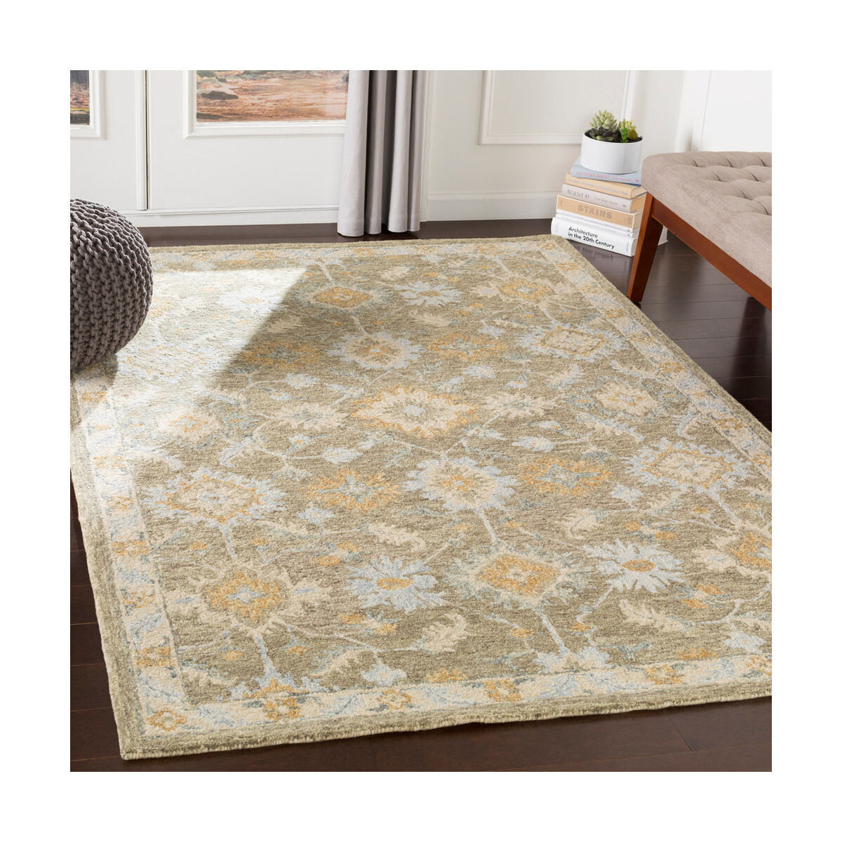 Jocosa 36 X 24 inch Olive/Khaki/Light Gray/Medium Gray/Wheat Rugs, Rectangle