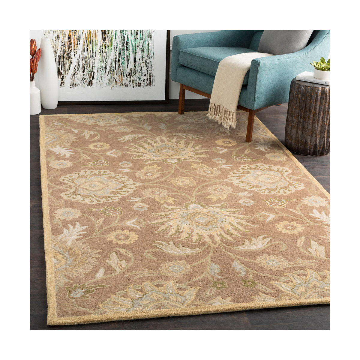 Edda 117 inch Cream/Camel/Ivory/Moss/Taupe/Dark Green/Sea Foam Rugs, Wool