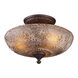 Dwight 3 Light 14 inch Oil Rubbed Bronze Semi Flush Mount Ceiling Light