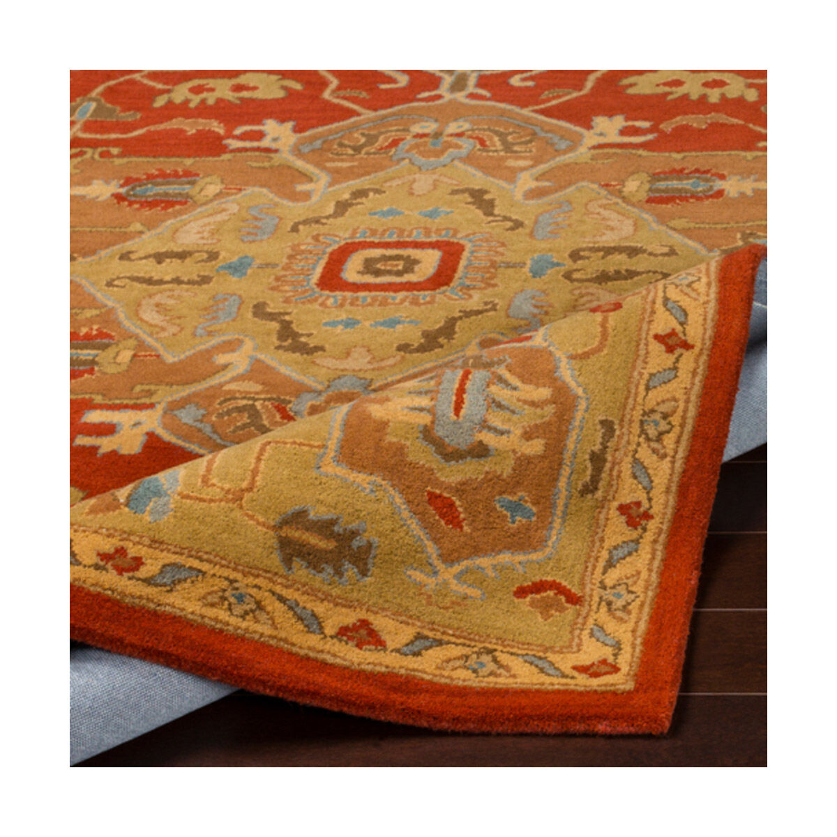 Edda 48 inch Rust/Tan/Camel/Medium Gray Rugs, Wool