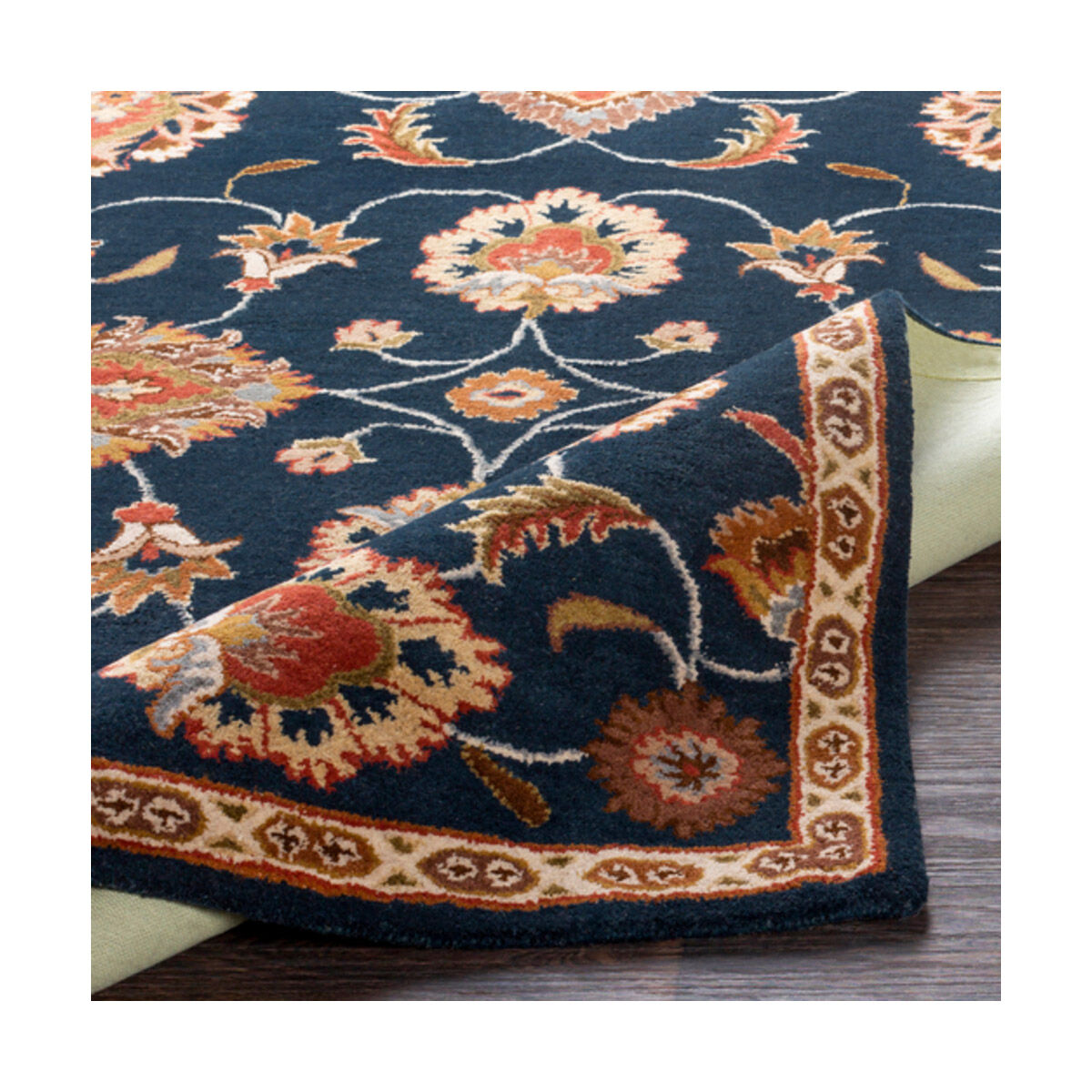 Edda 48 X 48 inch Navy/Khaki/Rust/Tan/Dark Brown Rugs, Wool