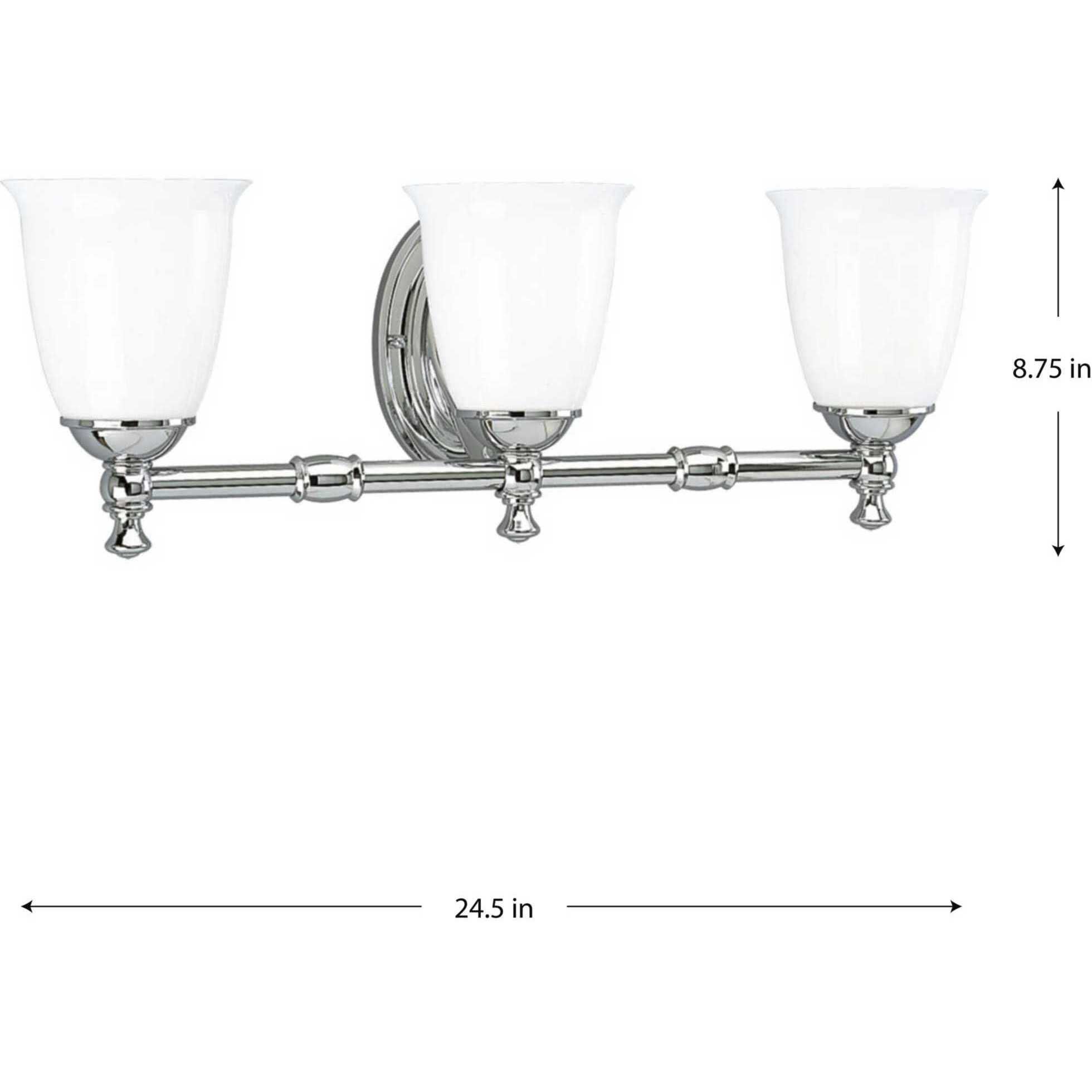 Juno 3 Light 25 inch Polished Chrome Bath Vanity Wall Light, Delta