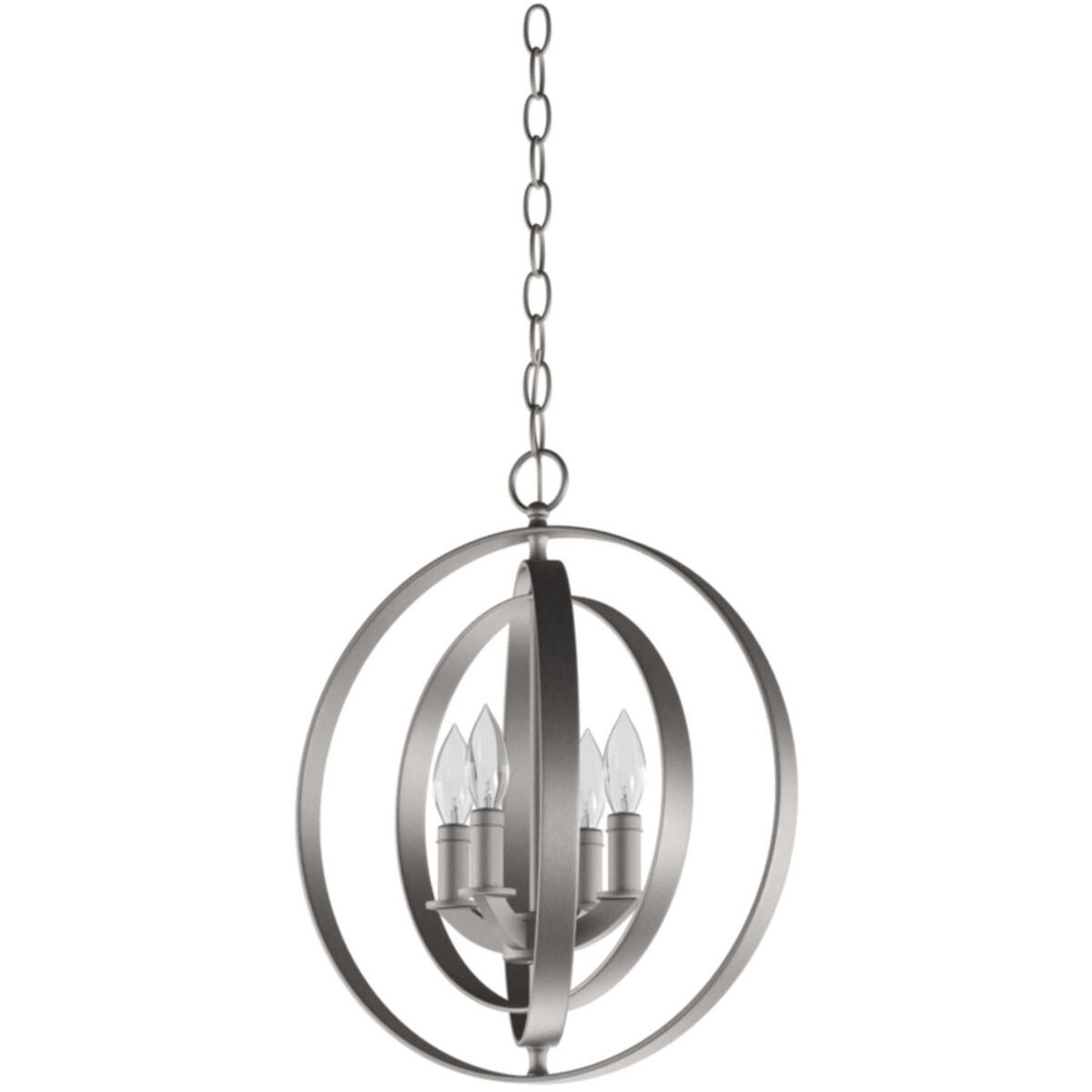 Buster 4 Light 16 inch Burnished Silver Foyer Pendant Ceiling Light