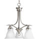 Nerissa 3 Light 19 inch Brushed Nickel Chandelier Ceiling Light