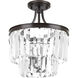Benedict 3 Light 13 inch Antique Bronze Semi-Flush Convertible Pendant Ceiling Light, Design Series