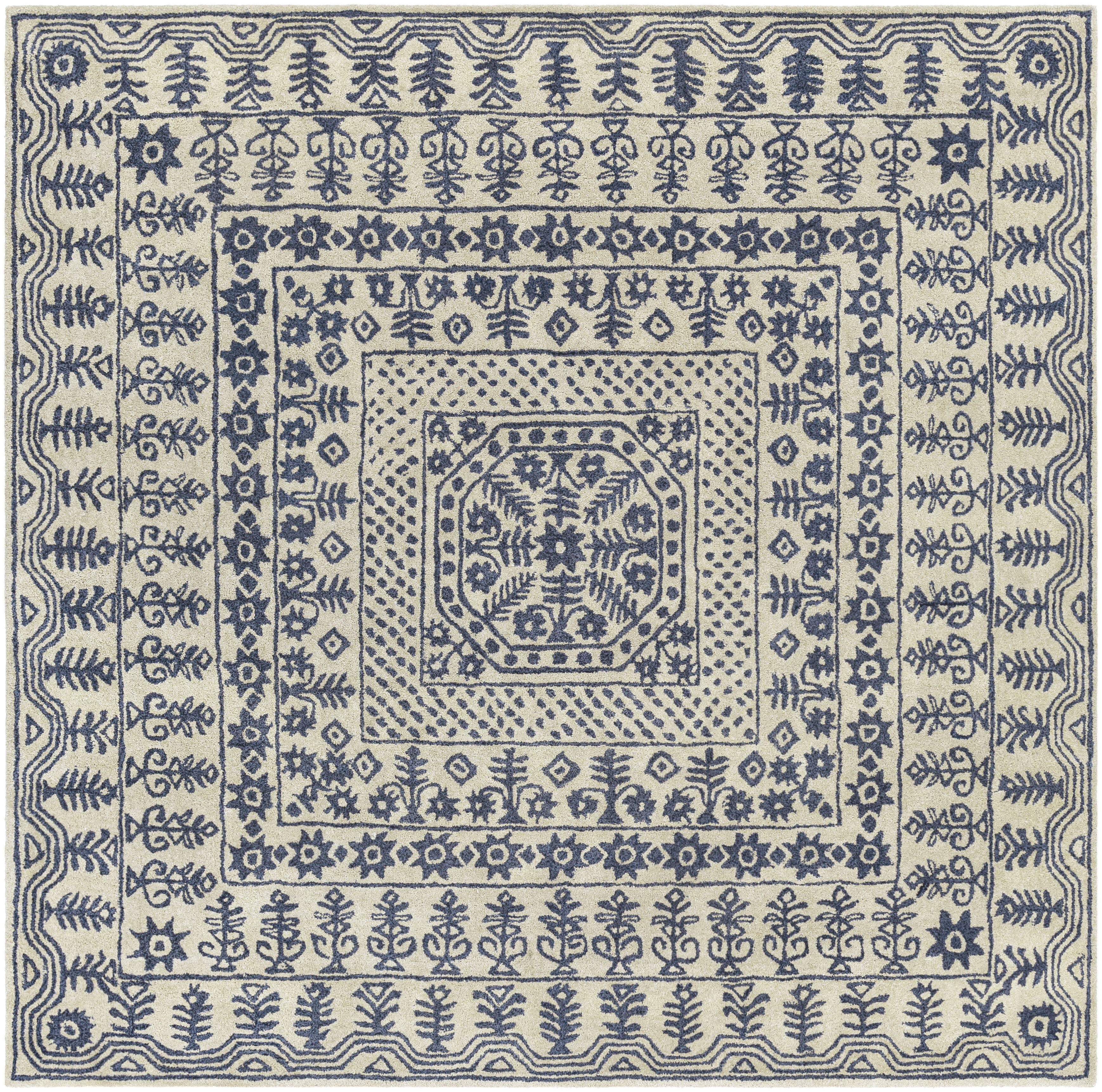 Hendrick 120 X 120 inch Blue Rug, Square