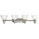 Beacher 4 Light 38 inch Brushed Nickel Bath Vanity Wall Light