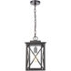 Layton 1 Light 9 inch Matte Black Outdoor Pendant