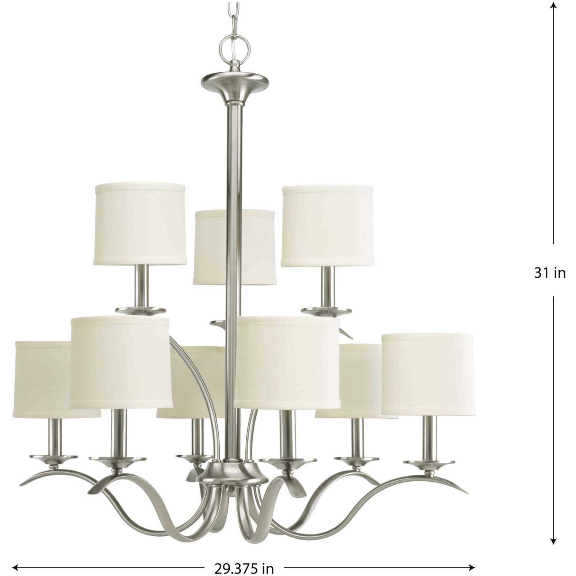 Mark 9 Light 29.38 inch Brushed Nickel Chandelier Ceiling Light