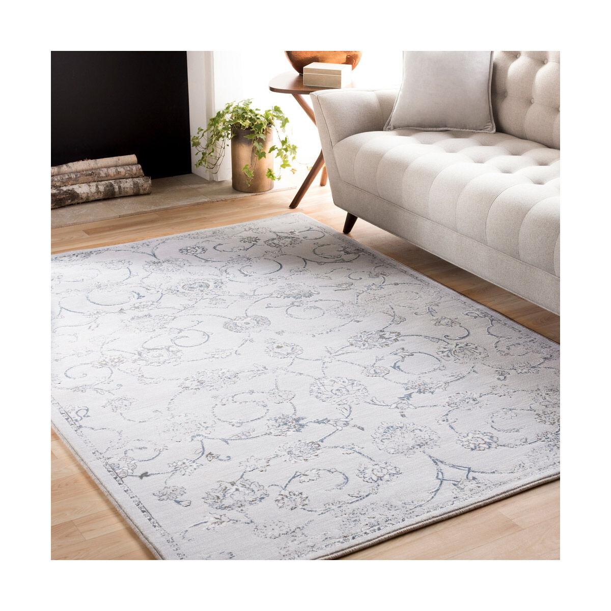 Korvin 91 X 63 inch Blue Rug, Rectangle