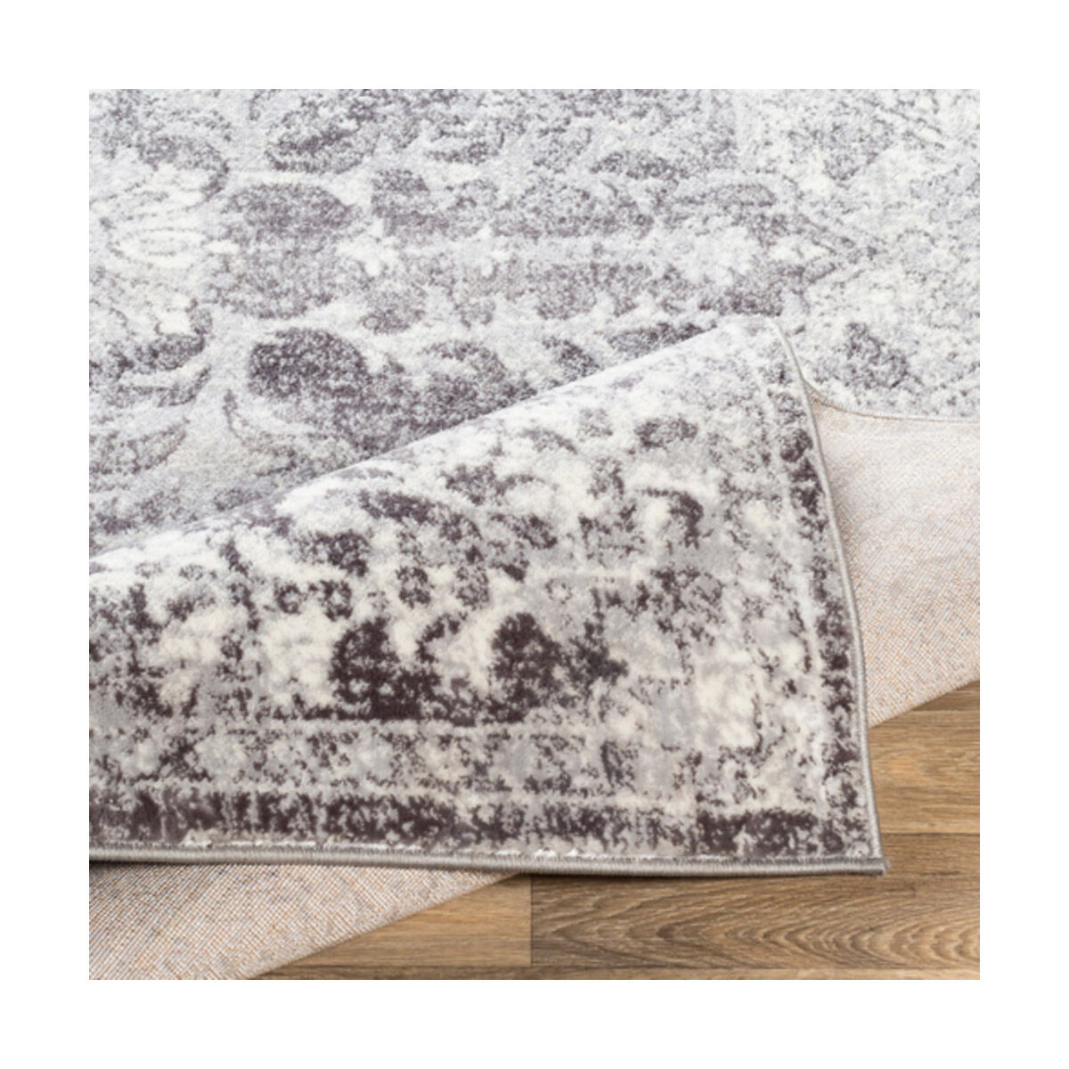 Speck 87 X 63 inch Silver Gray/White/Charcoal Rugs