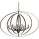 Buster 8 Light 14.25 inch Antique Bronze Foyer Pendant Ceiling Light